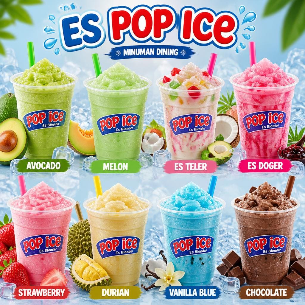 ES POP ICE Warkop Fresh dengan berbagai pilihan rasa